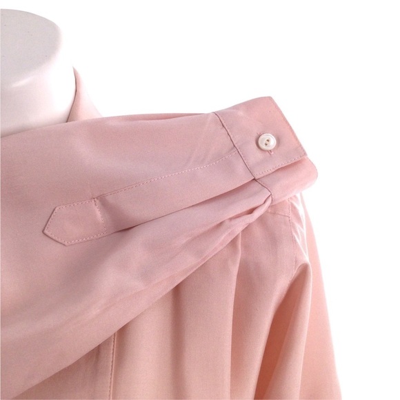 Vintage Liz Claiborne 100% Silk Pink Button Down Long Sleeve Shirt Dress - Picture 11 of 16